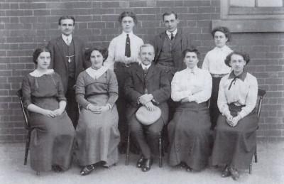 Trimdon Grange school staff 1913. Headmaster: Mr. Watson.